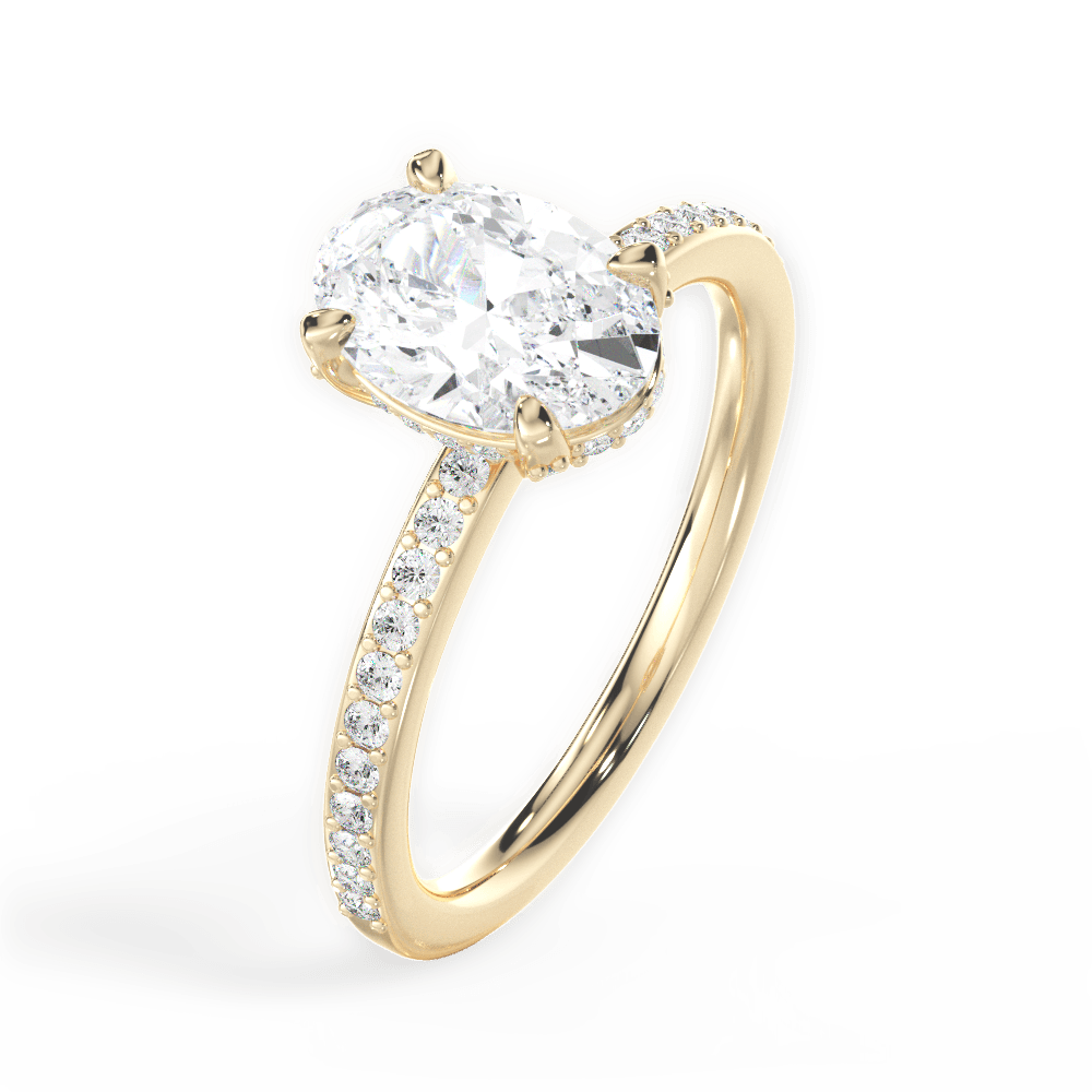Janice Oval Cut Lab Grown Diamond 18Kt Yellow Gold Engagement Ring - View 4