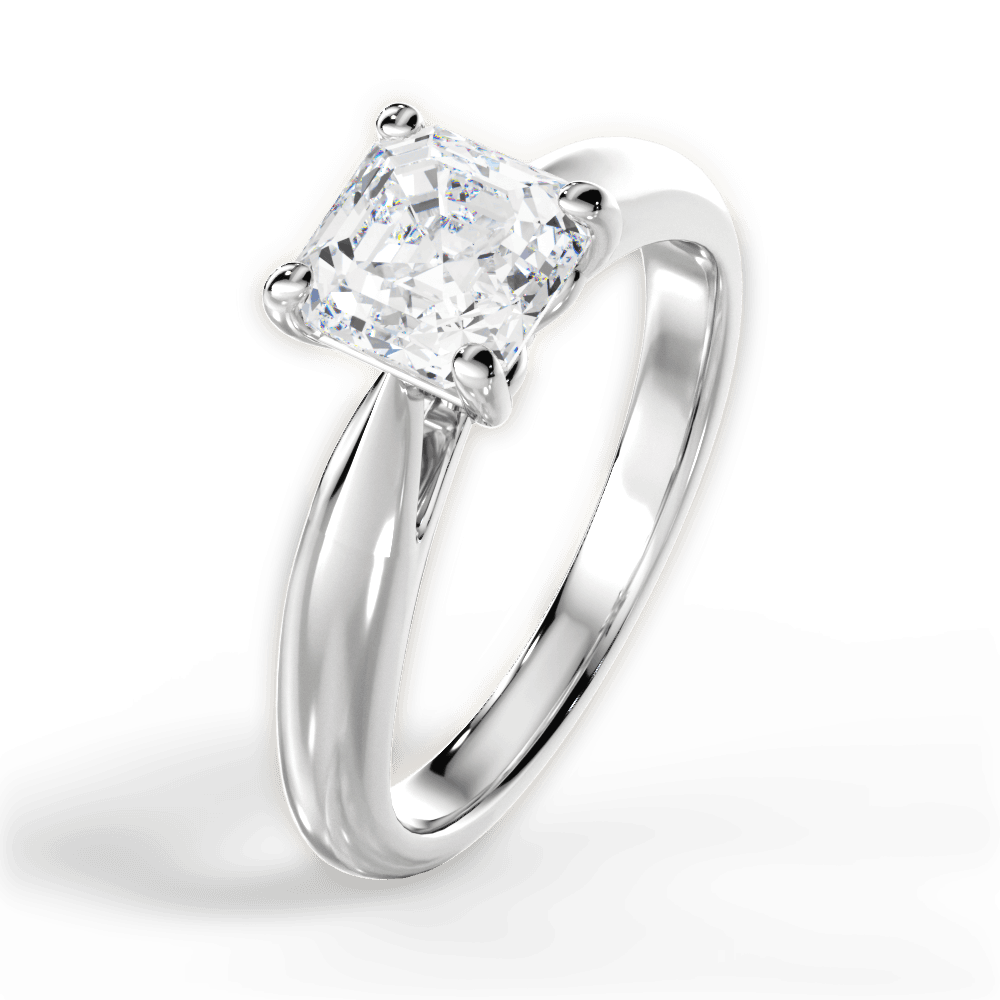 Amy Asscher Cut Lab Grown Diamond Platinum Engagement Ring - View 2