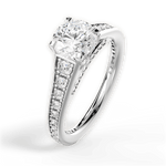 Leslie Round Cut Lab Grown Diamond 18Kt White Gold Engagement Ring - View 2
