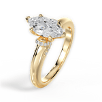 Florence Marquise Cut Lab Grown Diamond 18Kt Yellow Gold Engagement Ring - View 4