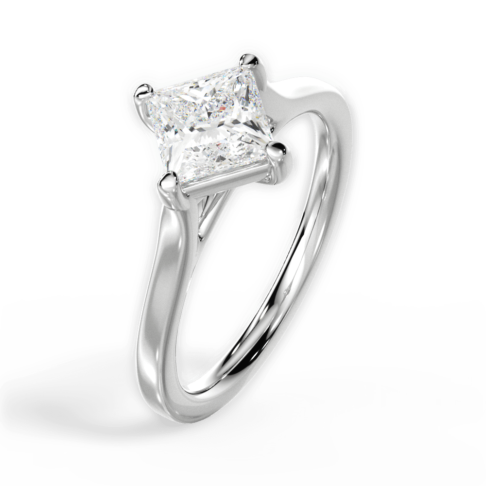 Bernadette Princess Cut Lab Grown Diamond Platinum Engagement Ring - View 4