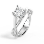 Aubrey Asscher Cut Lab Grown Diamond 18Kt White Gold Engagement Ring - View 3