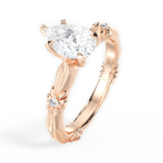 Claire Pear Cut Lab Grown Diamond 18Kt Rose Gold Engagement Ring - View 3