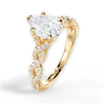 Justine Pear Cut Lab Grown Diamond 18Kt Yellow Gold Engagement Ring - View 3