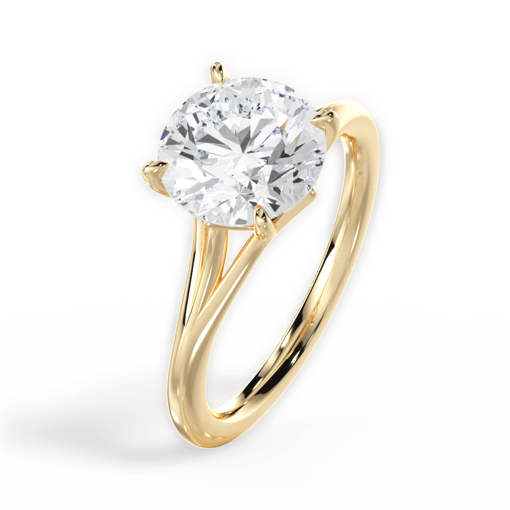 Anita Round Cut Lab Grown Diamond 18Kt Yellow Gold Engagement Ring - View 2