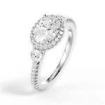 Kara Oval Cut Lab Grown Diamond Platinum Engagement Ring - View 2