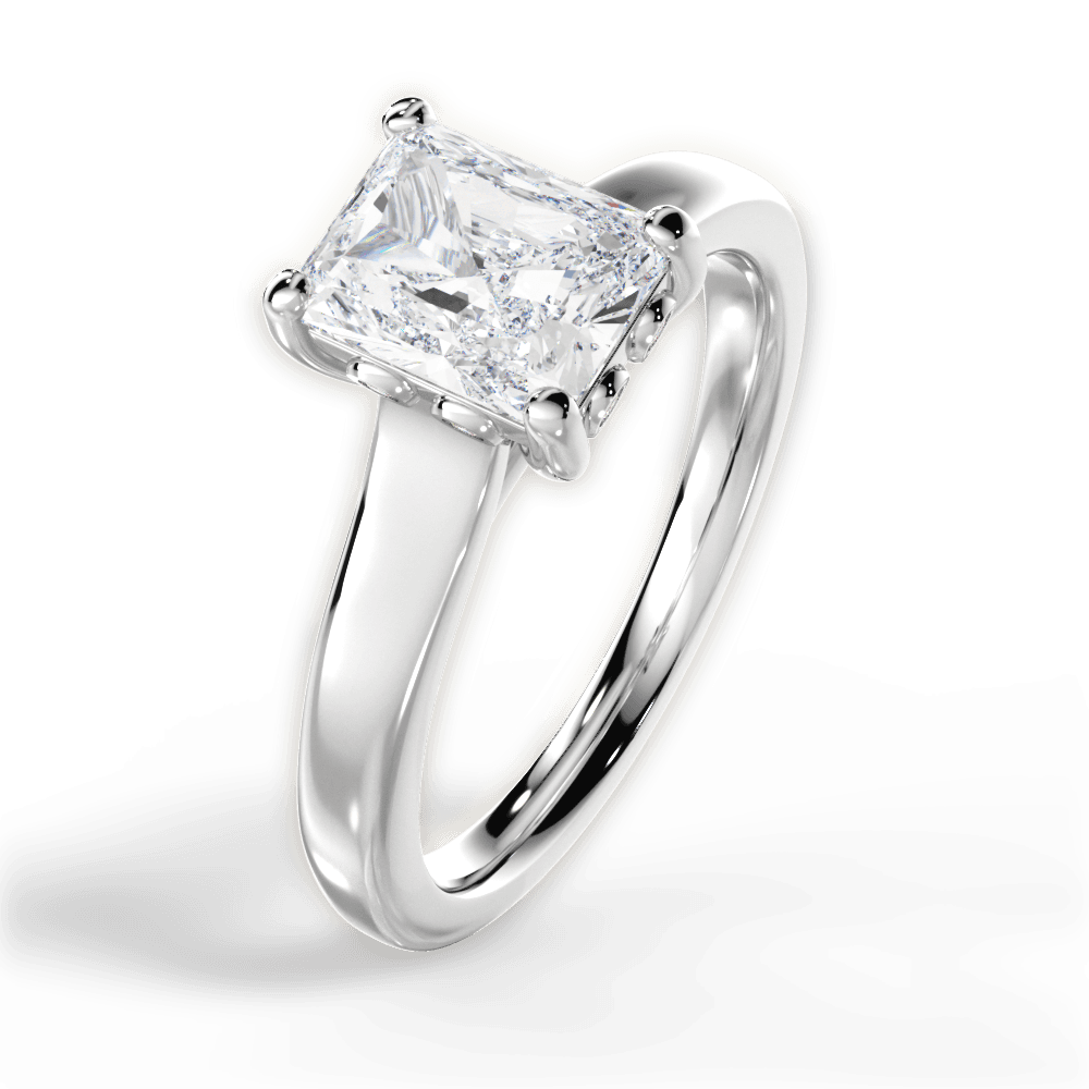 Carol Radiant Cut Lab Grown Diamond Platinum Engagement Ring - View 3