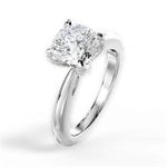 Elaine Cushion Cut Lab Grown Diamond 18Kt White Gold Engagement Ring - View 2