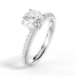 Giselle Round Cut Lab Grown Diamond 18Kt White Gold Engagement Ring - View 4