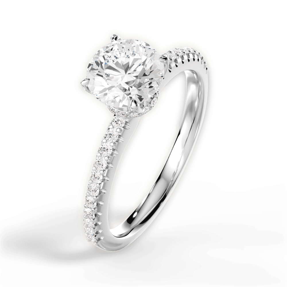 Giselle Round Cut Lab Grown Diamond 18Kt White Gold Engagement Ring - View 4