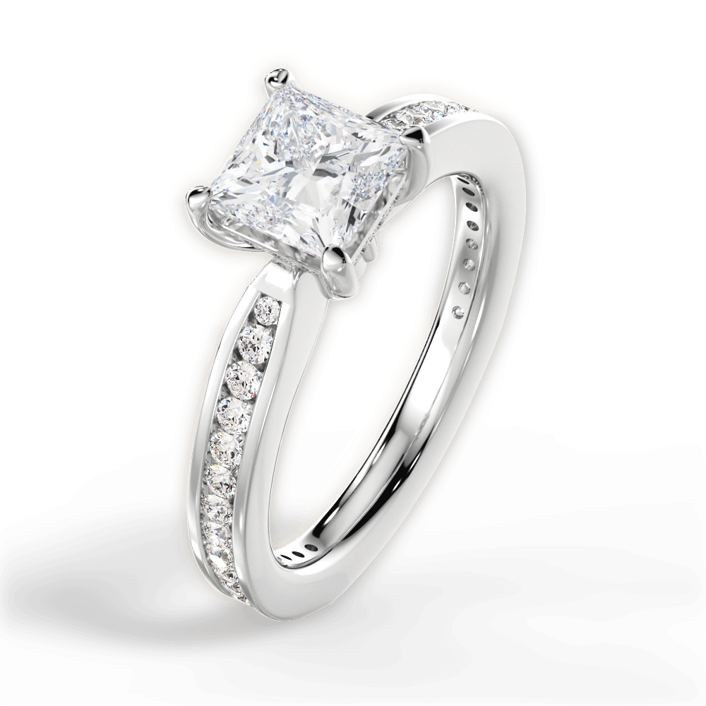 Katelyn Princess Cut Lab Grown Diamond Platinum Engagement Ring - View 4