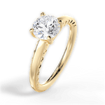 Annette Round Cut Lab Grown Diamond 18Kt Yellow Gold Engagement Ring - View 4