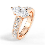 Lynn Marquise Cut Lab Grown Diamond 18Kt Rose Gold Engagement Ring - View 3