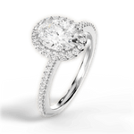 Joanne Oval Cut Lab Grown Diamond 18Kt White Gold Engagement Ring - View 2