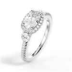 Kara Cushion Cut Lab Grown Diamond 14Kt White Gold Engagement Ring - View 3