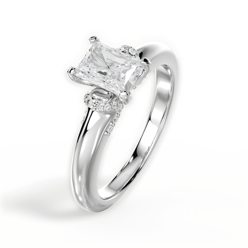 Florence Radiant Cut Lab Grown Diamond 18Kt White Gold Engagement Ring - View 4