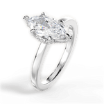 Gemma Marquise Cut Lab Grown Diamond 14Kt White Gold Engagement Ring - View 4