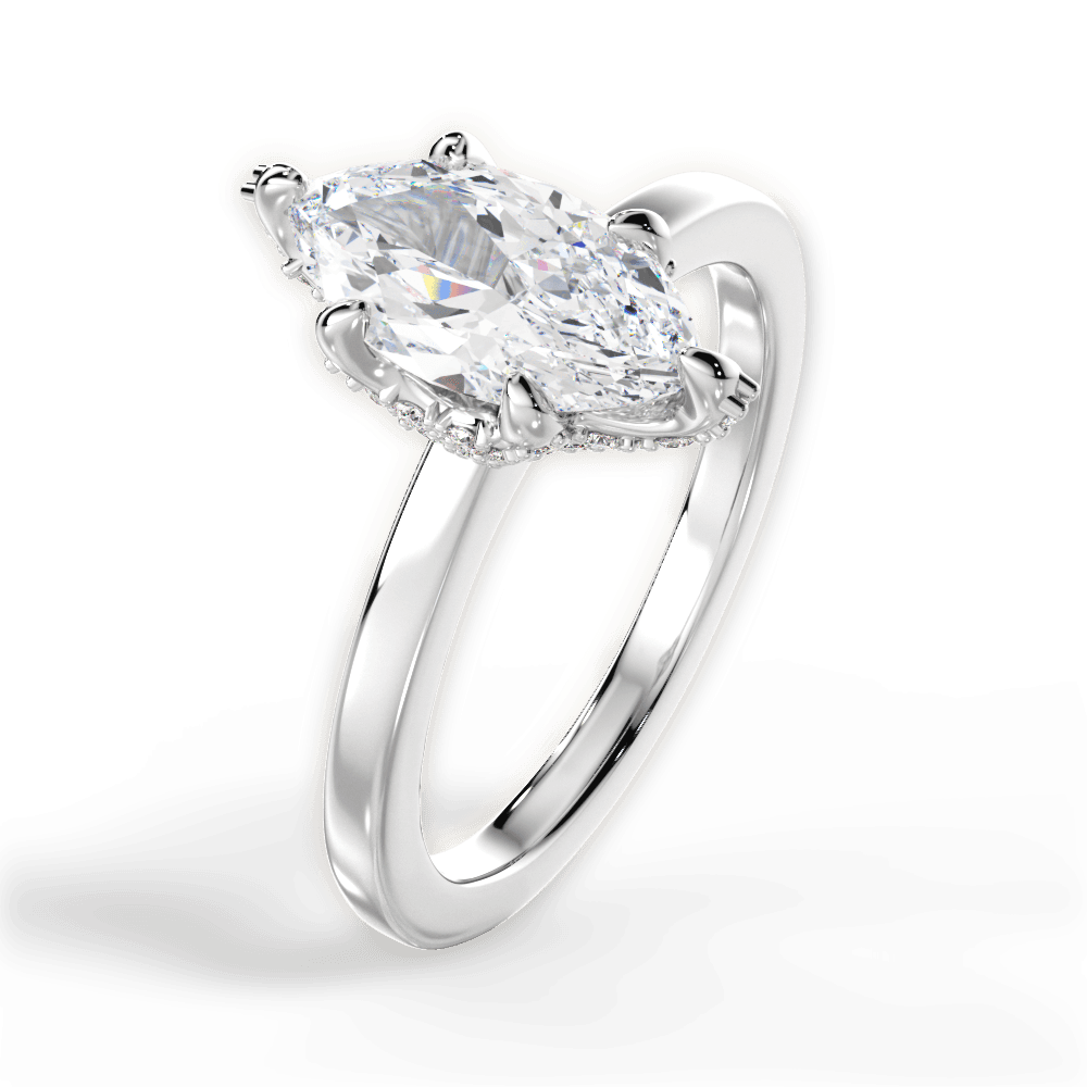 Gemma Marquise Cut Lab Grown Diamond Platinum Engagement Ring - View 4