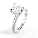 Alicia Oval Cut Lab Grown Diamond 18Kt White Gold Engagement Ring - View 2