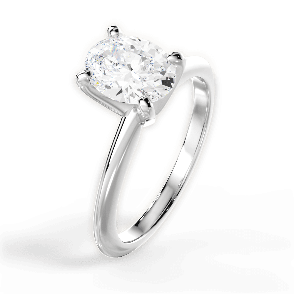 Alicia Oval Cut Lab Grown Diamond 14Kt White Gold Engagement Ring - View 2