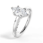 Annette Marquise Cut Lab Grown Diamond 18Kt White Gold Engagement Ring - View 4