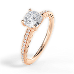 Caroline Cushion Cut Lab Grown Diamond 18Kt Rose Gold Engagement Ring - View 3