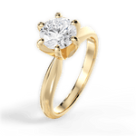Gina Round Cut Lab Grown Diamond 18Kt Yellow Gold Engagement Ring - View 3