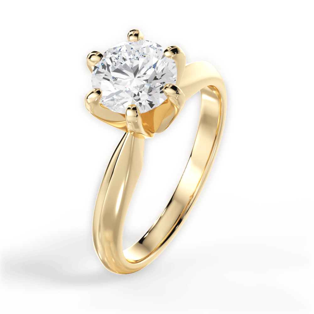 Gina Round Cut Lab Grown Diamond 18Kt Yellow Gold Engagement Ring - View 3