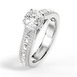 Lynn Round Cut Lab Grown Diamond 18Kt White Gold Engagement Ring - View 3