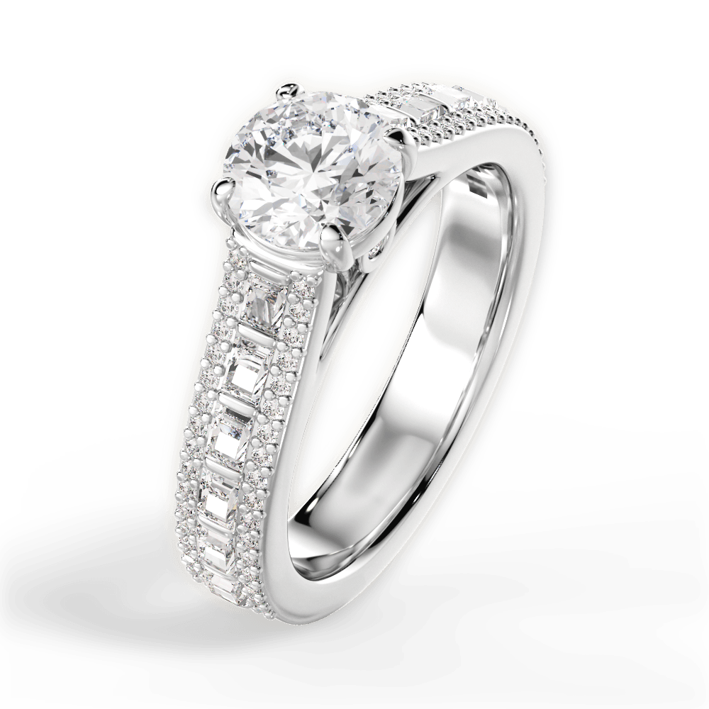 Lynn Round Cut Lab Grown Diamond 18Kt White Gold Engagement Ring - View 3