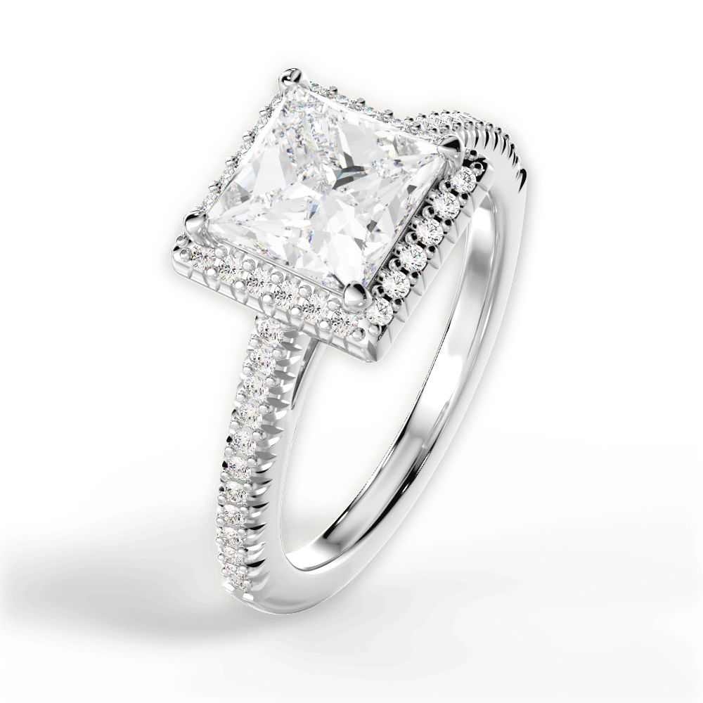 Jenny Princess Cut Lab Grown Diamond 18Kt White Gold Engagement Ring - View 4