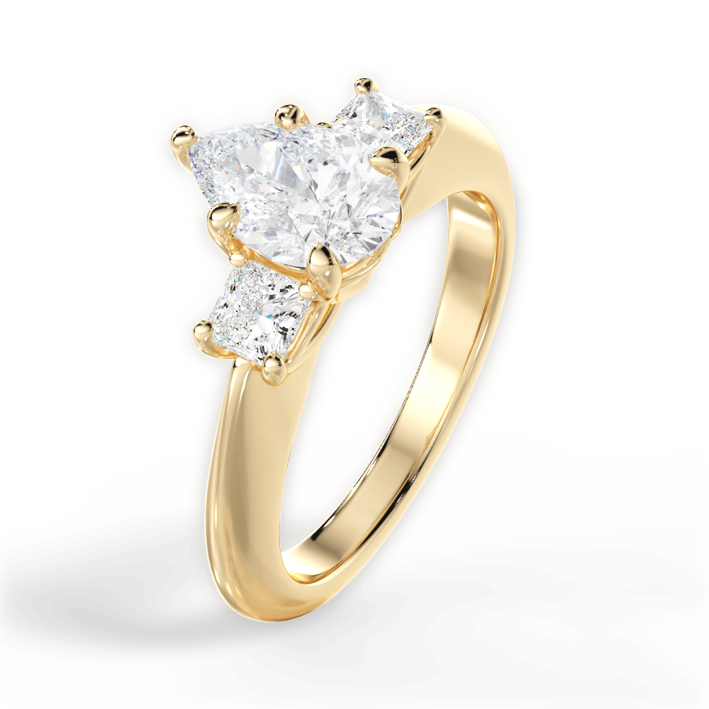Dorothy Pear Cut Lab Grown Diamond 18Kt Yellow Gold Engagement Ring - View 4