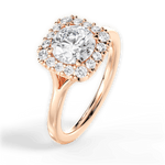 Geneva Round Cut Lab Grown Diamond 18Kt Rose Gold Engagement Ring - View 4
