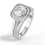 Lillian Round Cut Lab Grown Diamond Platinum Engagement Ring - View 2