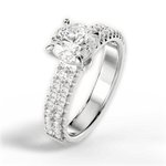 Kayla Round Cut Lab Grown Diamond 18Kt White Gold Engagement Ring - View 3