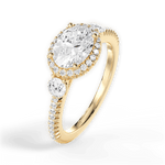 Kara Oval Cut Lab Grown Diamond 18Kt Yellow Gold Engagement Ring - View 3