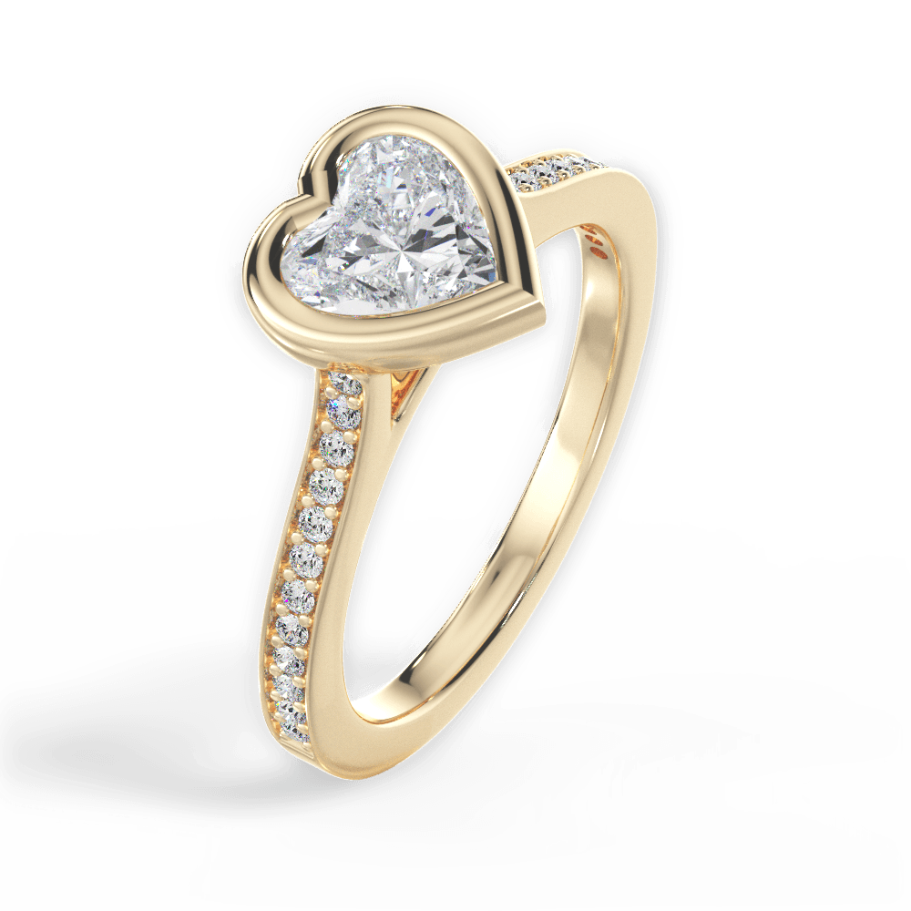 Deanna Heart Cut Lab Grown Diamond 18Kt Yellow Gold Engagement Ring - View 4