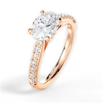 Diane Oval Cut Lab Grown Diamond 18Kt Rose Gold Engagement Ring - View 3