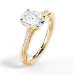 Christina Oval Cut Lab Grown Diamond 18Kt Yellow Gold Engagement Ring - View 4