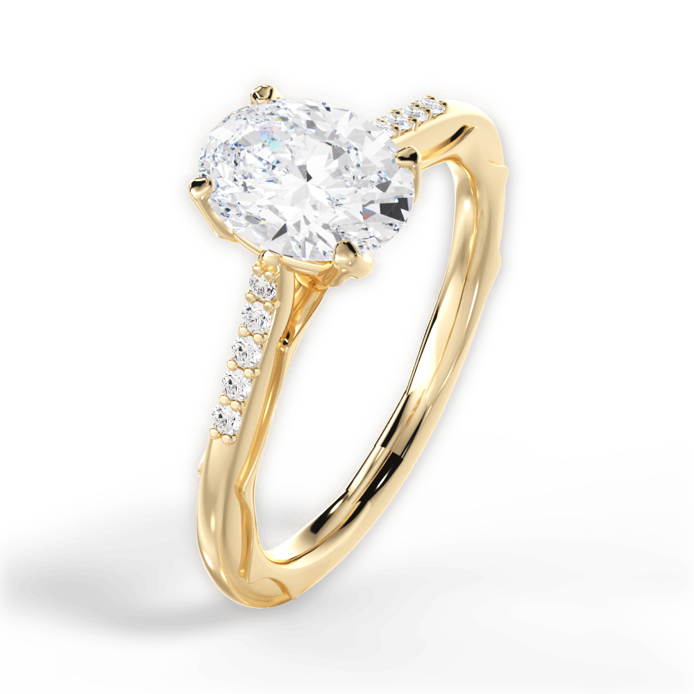 Christina Oval Cut Lab Grown Diamond 18Kt Yellow Gold Engagement Ring - View 4