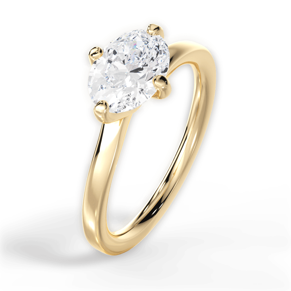 Ashley Oval Cut Lab Grown Diamond 18Kt Yellow Gold Engagement Ring - View 4