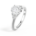 Celeste Oval Cut Lab Grown Diamond Platinum Engagement Ring - View 4
