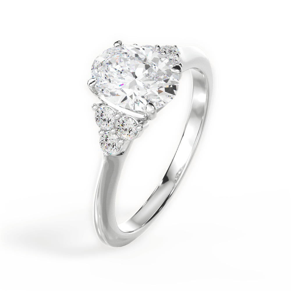 Celeste Oval Cut Lab Grown Diamond Platinum Engagement Ring - View 4
