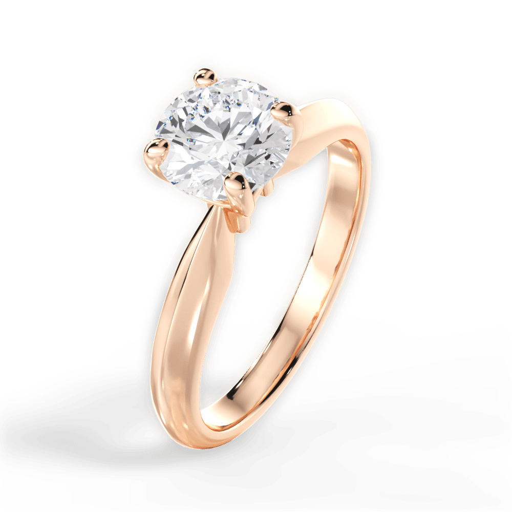 Beth Round Cut Lab Grown Diamond 18Kt Rose Gold Engagement Ring - View 2