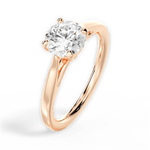 Angie Round Cut Lab Grown Diamond 18Kt Rose Gold Engagement Ring - View 3