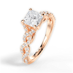 Justine Princess Cut Lab Grown Diamond 18Kt Rose Gold Engagement Ring - View 4