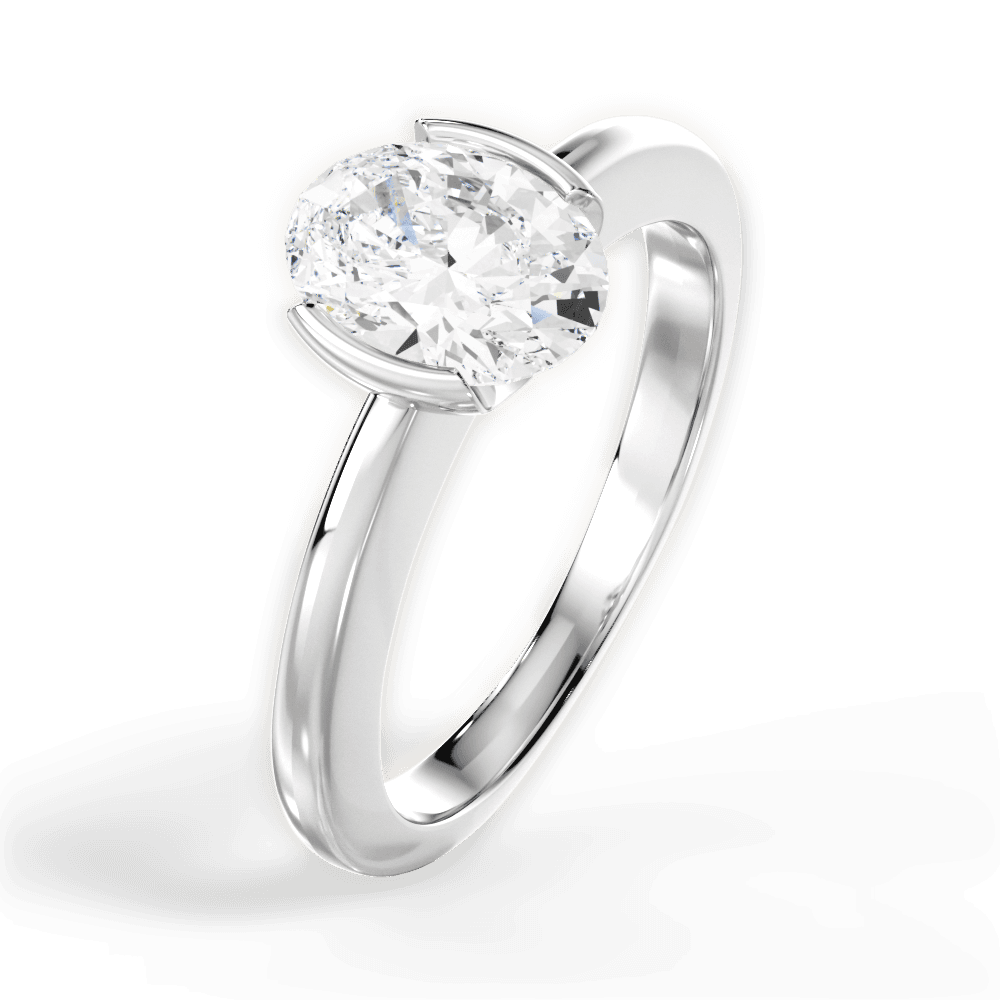 Bridget Oval Cut Lab Grown Diamond 14Kt White Gold Engagement Ring - View 3