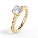 Janet Cushion Cut Lab Grown Diamond 18Kt Yellow Gold Engagement Ring - View 4