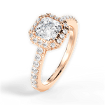 Kathleen Asscher Cut Lab Grown Diamond 18Kt Rose Gold Engagement Ring - View 2