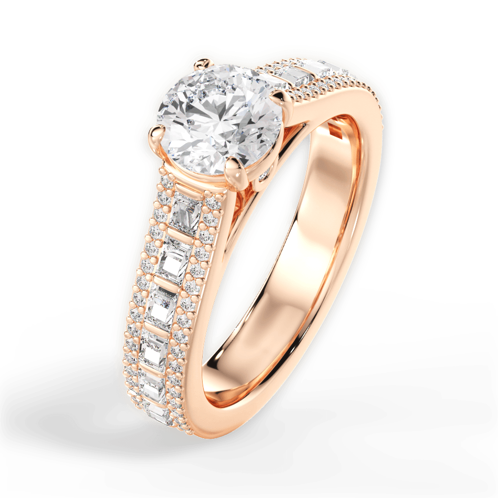Lynn Round Cut Lab Grown Diamond 18Kt Rose Gold Engagement Ring - View 3